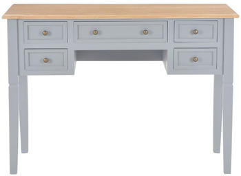 vidaXL Desk With 5 Drawers in Grey Wood
