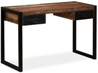 vidaXL Schreibtisch mit 2 Schubladen Altholz Massiv 120x50x76 cm