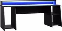 FORTE Gamingtisch "Tezaur" Schreibtisch mit RGB-Beleuchtung und Halterungen, Breite