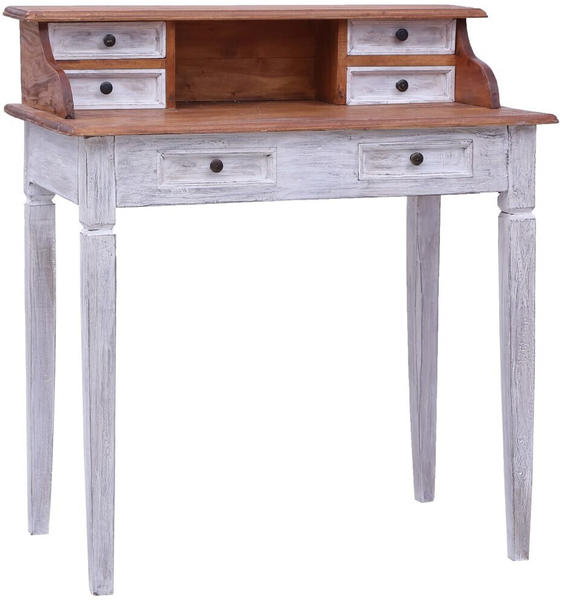 vidaXL Desk With 6 Drawers in Reclaimed Wood