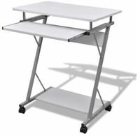 vidaXL Computertisch Computerwagen PC Tisch B&uuml;rotisch Laptop auf Rollen wei&szlig;