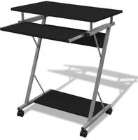 vidaXL Computertisch Computerwagen PC Tisch B&uuml;rotisch Laptop Rollen schwarz