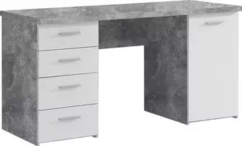 M&ouml;belvertrieb FORTE Forte Netta 145x60cm betonoptik lichtgrau/wei&szlig;