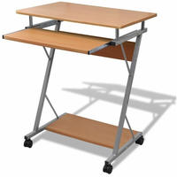 vidaXL Computertisch Computerwagen PC Tisch B&uuml;rotisch Laptop auf Rollen braun