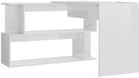 vidaXL Eckschreibtisch Hochglanz-Wei&szlig; 200x50x76 cm Holzwerkstoff