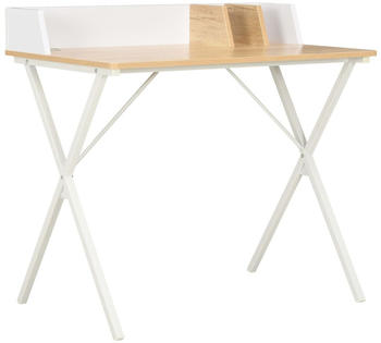 vidaXL Desk Natural and White 80x50x84cm