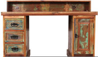 SIT Schreibtisch "Otranto aus Altholz mit 3 Schubladen und 1 T&uuml;r im Used Look"...
