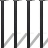 vidaXL 4 h&ouml;henverstellbare Tischbeine Schwarz 870 mm