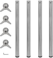 vidaXL 4x h&ouml;henverstellbares Tischbein Nickel geb&uuml;rstet 870 mm