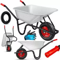 MASKO&reg; Schubkarre Bauschubkarre mit Luftreifen 100 L Volumen bis 250kg...