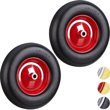 Relaxdays Vollgummireifen 2x schwarz-rot (4100283024628)