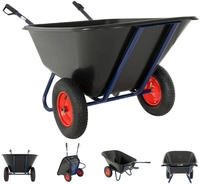 2-Rad Schubkarre XXL 290 L 300 kg Gartenschubkarre Hofkarre Schiebkarre Luftrad