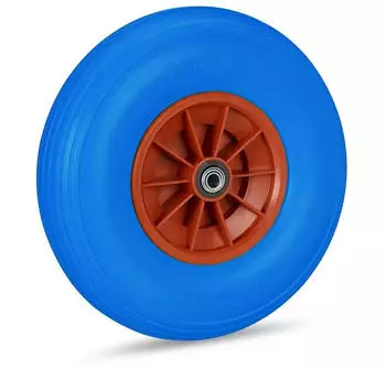Relaxdays Schubkarrenrad Vollgummi 4.00-6 Blau ot
