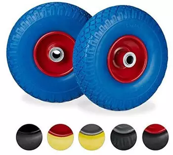 Relaxdays 2er Sackkarrenrad Set mit Stahlfelge Blau ot