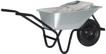 vidaXL Schubkarre Stahl Silber/Schwarz 141x60x57cm