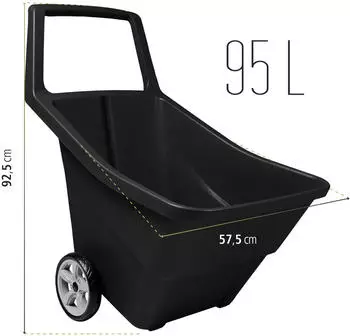 Prosperplast Load & Go Gartenwagen 95L Kunststoff, schwarz (IWO95C-S411)