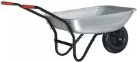 vidaXL Schubkarre Silber und Schwarz 133 x 62,5 x 58 cm Stahl