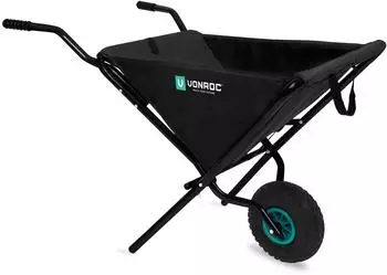VONROC Faltbare Schubkarre 50L, 30kg Belastbarkeit (WB504XX)