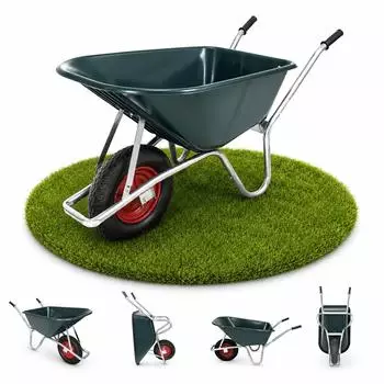 Baumarktplus Schubkarre 1-Rad Kunststoffmulde 100L 250kg (41362)