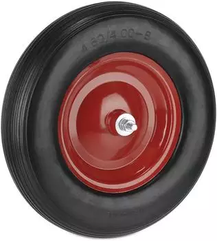 Relaxdays Schubkarrenrad mit Achse 4.80 4.00-8 Rot Schwarz