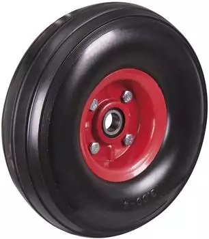 VARIOfit Pannensicheres Gummi-Schaum-Rad 260x85mm schwarz Stahlfelge (lug-260.011)