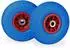Relaxdays 4 x Sackkarrenrad PU 3.00-4 blau-rot Blau ot