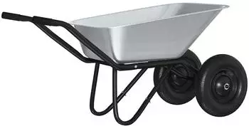 vidaXL Schubkarre Stahl Silber/Schwarz 137x60x65,5cm