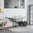 vidaXL Schubkarre Stahl Silber/Schwarz 137x60x65,5cm