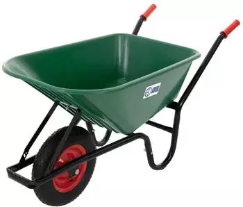ECD Germany Schubkarre 100L 150kg Luftrad, Kunststoff, gr&uuml;n (490011866)
