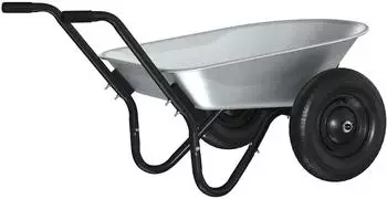 vidaXL Schubkarre Stahl Silber/Schwarz 124x73x65cm