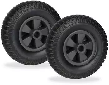 Relaxdays Schubkarrenrad 2.50-4 im 2er Set Schwarz