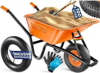 Masko Schubkarre 100L 250kg Luftreifen Stahlfelge