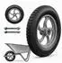 Relaxdays Sackkarren-Rad 3.25-8 Vollgummi, 2er Set, schwarz-grau
