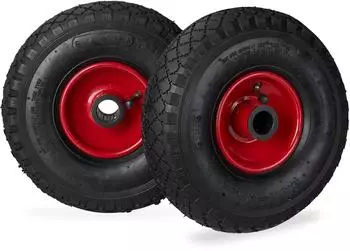 Relaxdays Sackkarrenrad mit Luftbereifung 100kg, 4er-Set (3.00-4)