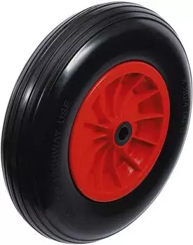 BGS Schubkarrenrad PU, rot/schwarz, 400mm (80655)