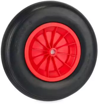 Relaxdays Schubkarrenrad Vollgummi 39cm 100kg rot