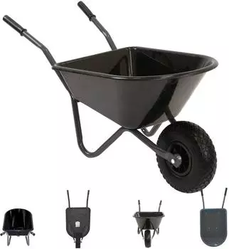 Trutzholm Kinderschubkarre 40kg 20L Kunststoffwanne, Vollgummirad, schwarz