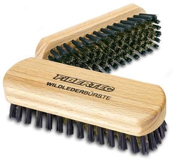 Fibertec Wildlederbürste mit Messingkranz und Borsten weiss (99557)