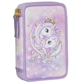 Beckmann Norway 3 Compartments Pencil Case Unicorn Princess Purple