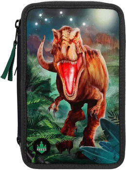 Depesche 3-fach Federtasche Dino World LED T-Rex (12474)