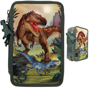 Depesche 3-fach Federtasche Dino World LED Landschaft (11772)