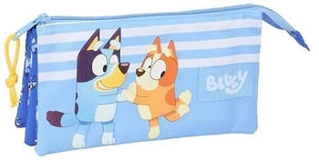 Safta Triple Zipper Pencil Pouch Bluey Let’s Play