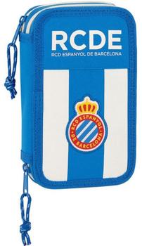 Safta Double Filled Pencil Case 28 pcs. R.C.D. Espanyol