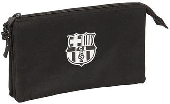 Safta Triple Zipper Pencil Pouch F.C Barcelona Girls Black