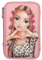Depesche 13640 TOPModel Leoheart - Gef&uuml;llte 3-Fach Federtasche in Rosa, mit Model