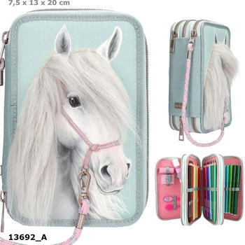 Depesche 3-fach Federtasche Miss Melody mit Pferdekopf Applikation