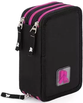 Julian Ross 3-fach Federtasche schwarz/fuchsia