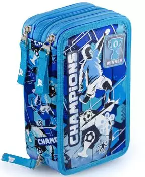 Julian Ross 3-fach Federtasche Champions blau