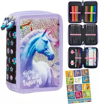 Goldkids 3-Fach Federtasche Einhorn 2