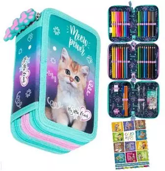 Goldkids 3-Fach Federtasche Katze 3